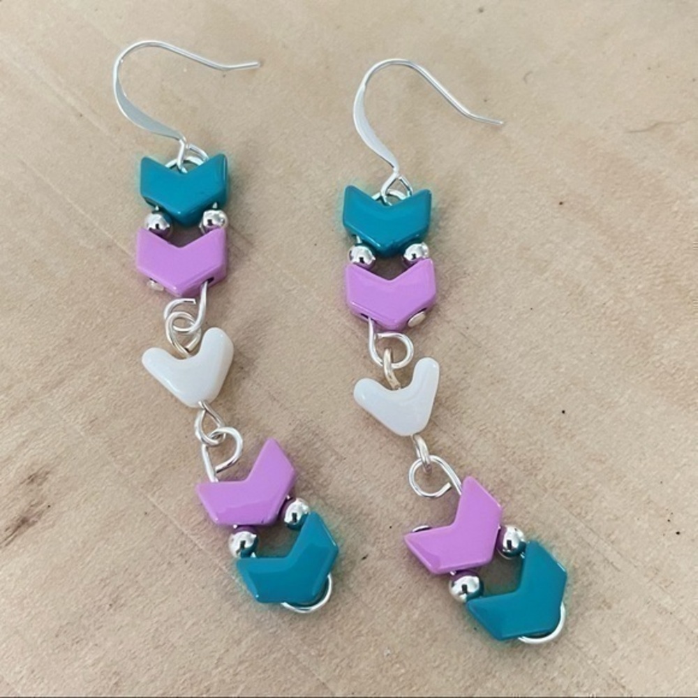 2/$29 Handmade Trans Flag Dangle Earrings 2.25” Ally Spring Pastels